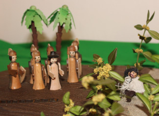 Jesus betet im Garten Darstellung Osterkrippe